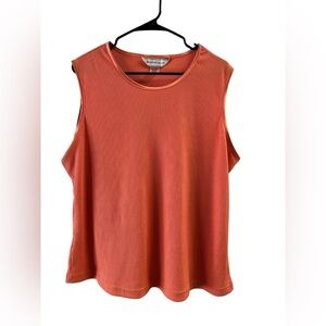 Allison Daley orange ribbed tank top